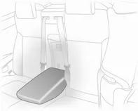 Armlehne an Schlaufe herausziehen und umgedreht mit der ebenen Seite nach oben